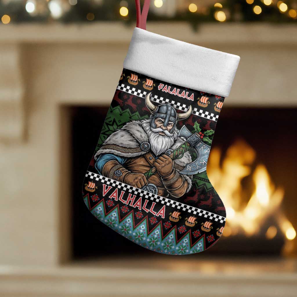 Vikings Christmas Stocking Warrior Santa - Wonder Print Shop