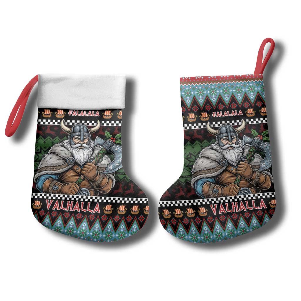 Vikings Christmas Stocking Warrior Santa - Wonder Print Shop