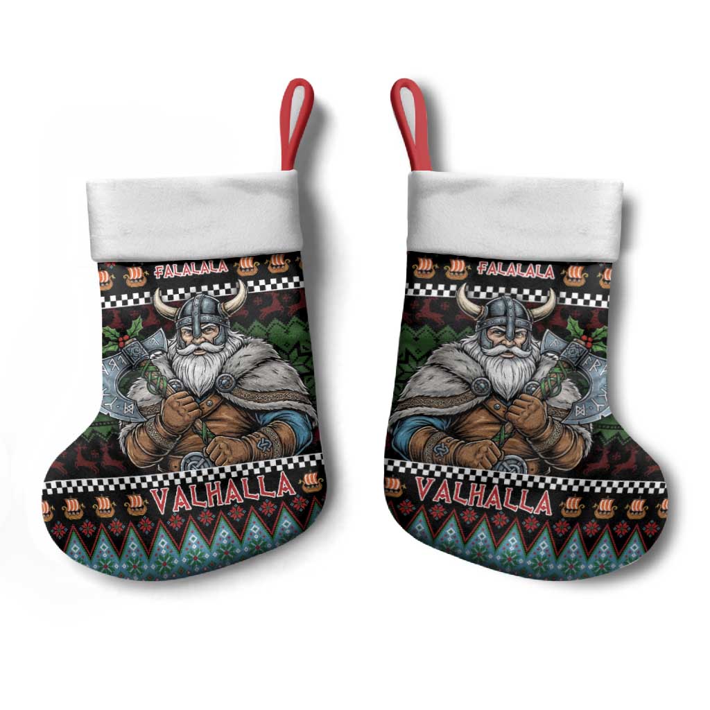 Vikings Christmas Stocking Warrior Santa - Wonder Print Shop