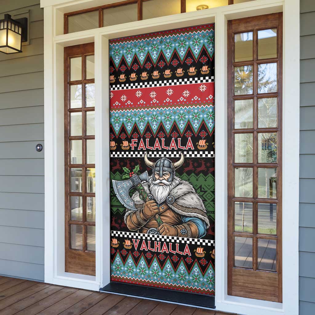 Vikings Christmas Door Cover Warrior Santa - Wonder Print Shop