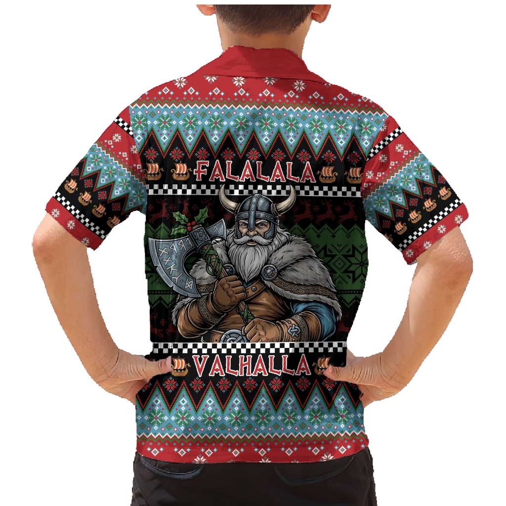 Vikings Christmas Family Matching Mermaid Dress and Hawaiian Shirt Warrior Santa - Wonder Print Shop
