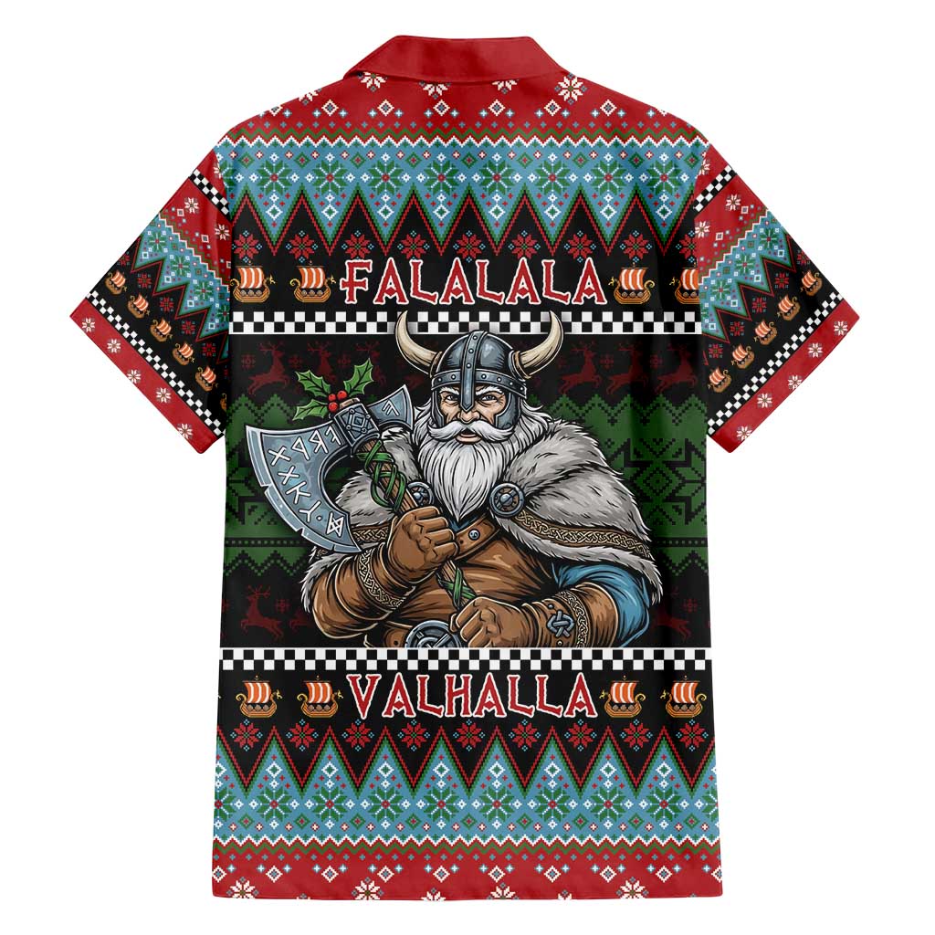 Vikings Christmas Family Matching Off Shoulder Maxi Dress and Hawaiian Shirt Warrior Santa - Wonder Print Shop