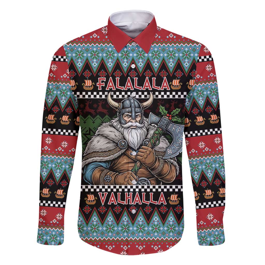 Vikings Christmas Family Matching Off Shoulder Maxi Dress and Hawaiian Shirt Warrior Santa - Wonder Print Shop
