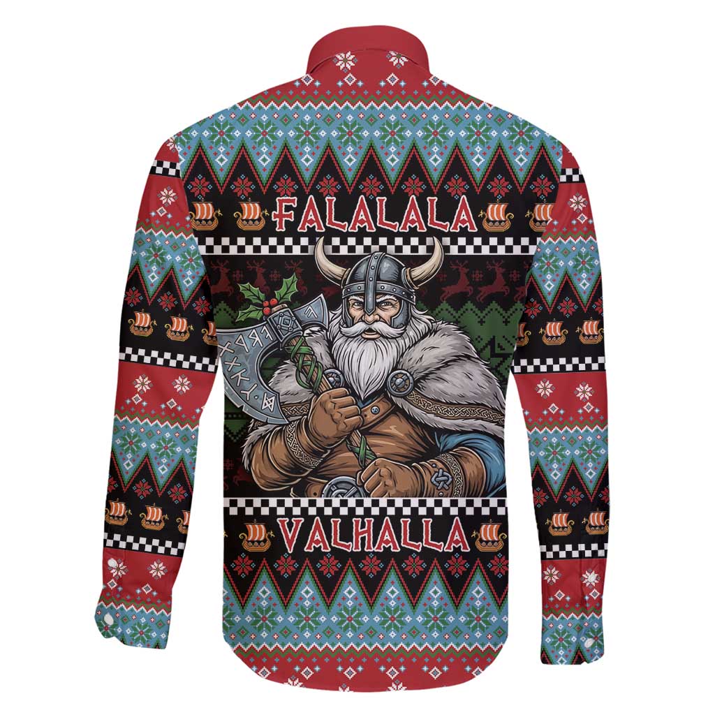 Vikings Christmas Family Matching Off Shoulder Maxi Dress and Hawaiian Shirt Warrior Santa - Wonder Print Shop