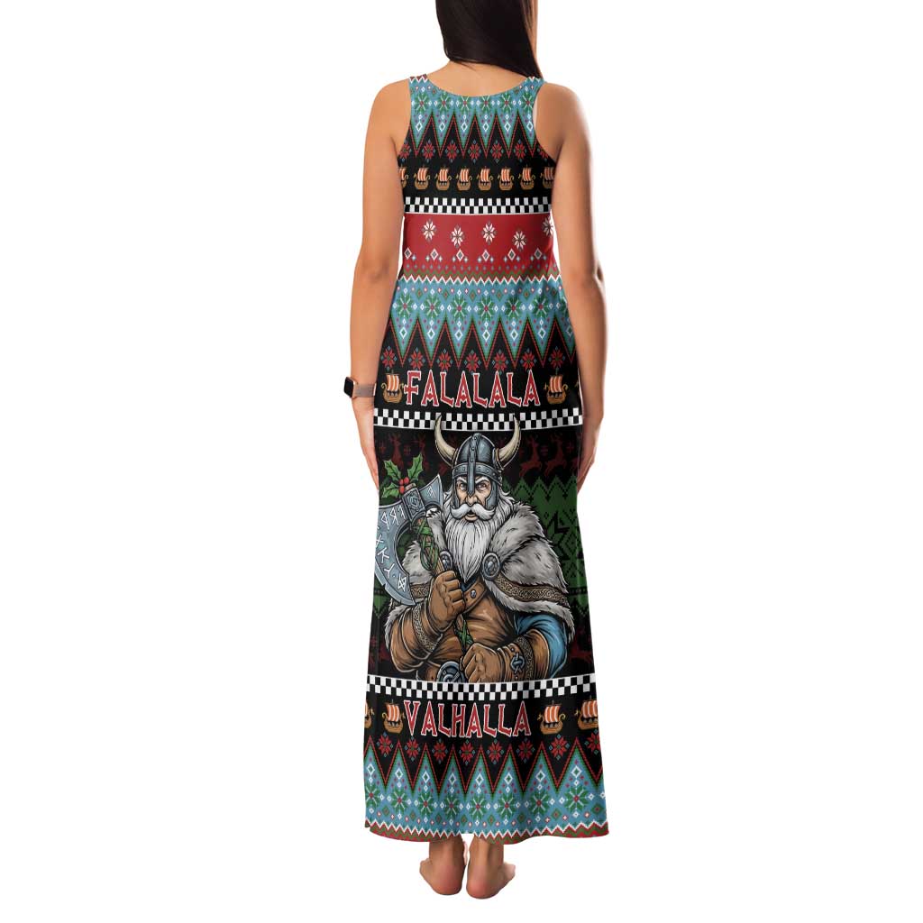 Vikings Christmas Family Matching Tank Maxi Dress and Hawaiian Shirt Warrior Santa - Wonder Print Shop