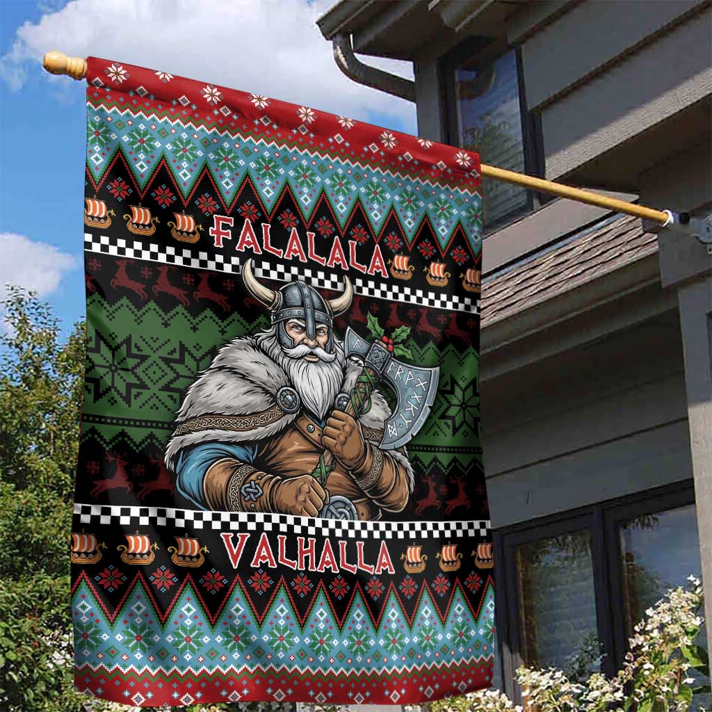 Vikings Christmas Garden Flag Warrior Santa - Wonder Print Shop