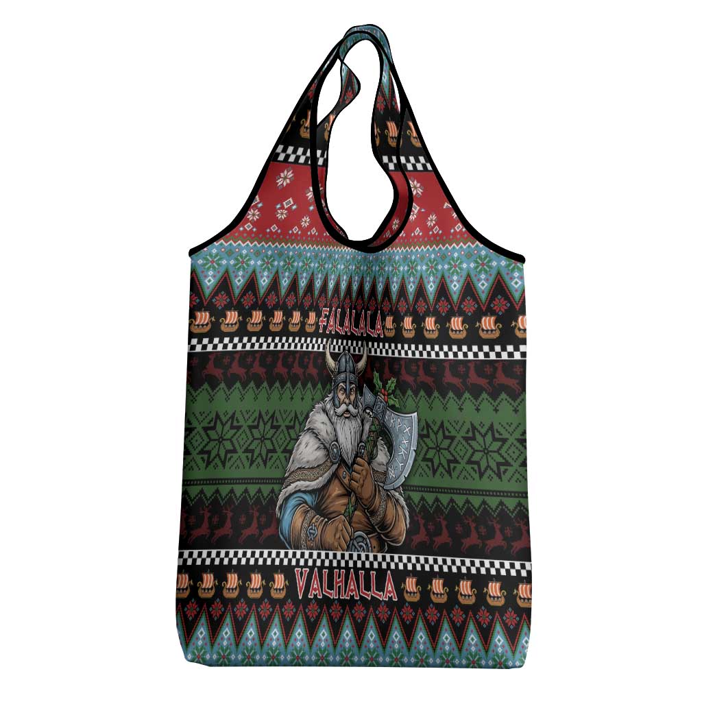 Vikings Christmas Grocery Bag Warrior Santa - Wonder Print Shop