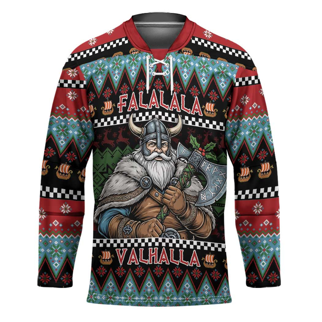 Vikings Christmas Hockey Jersey Warrior Santa - Wonder Print Shop