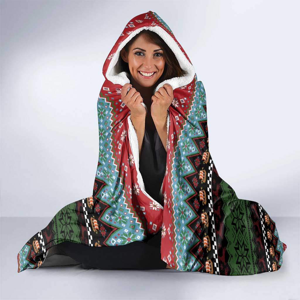 Vikings Christmas Hooded Blanket Warrior Santa - Wonder Print Shop