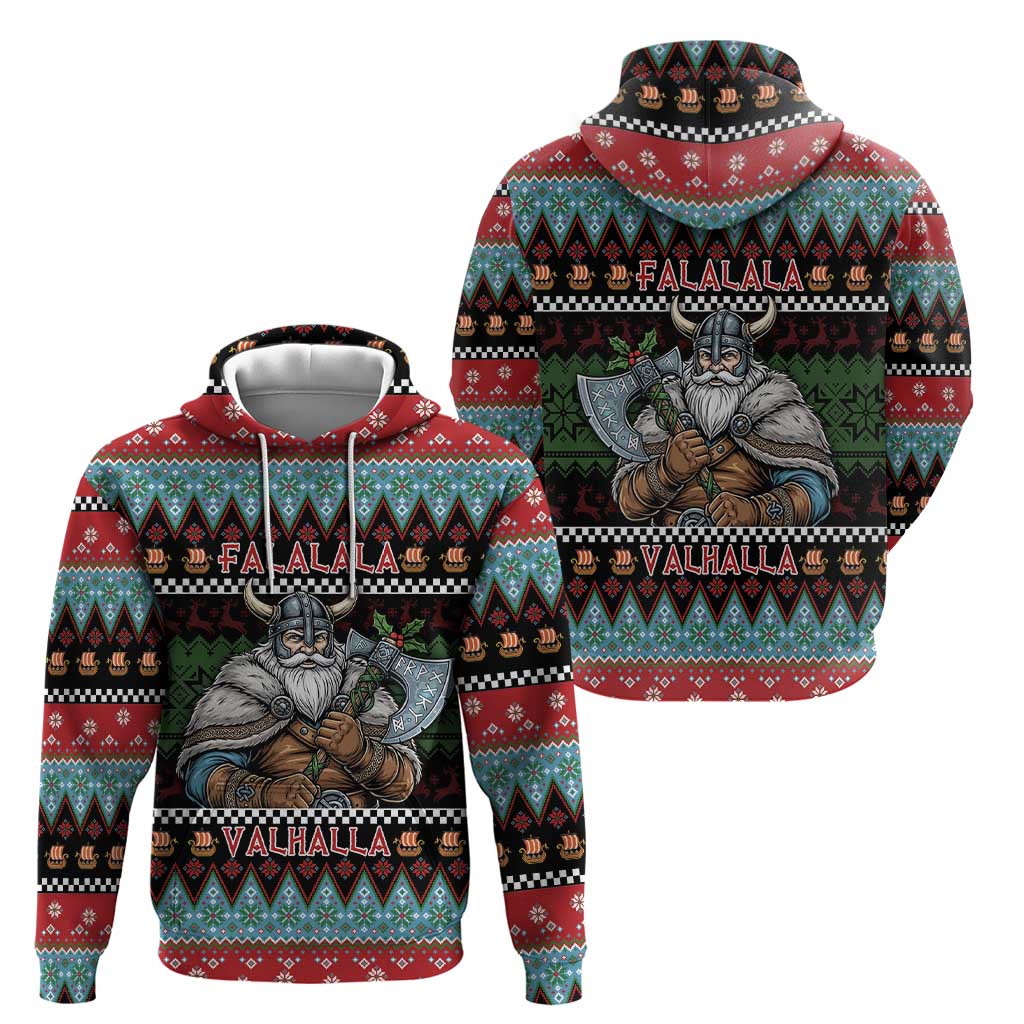 Vikings Christmas Hoodie Warrior Santa - Wonder Print Shop