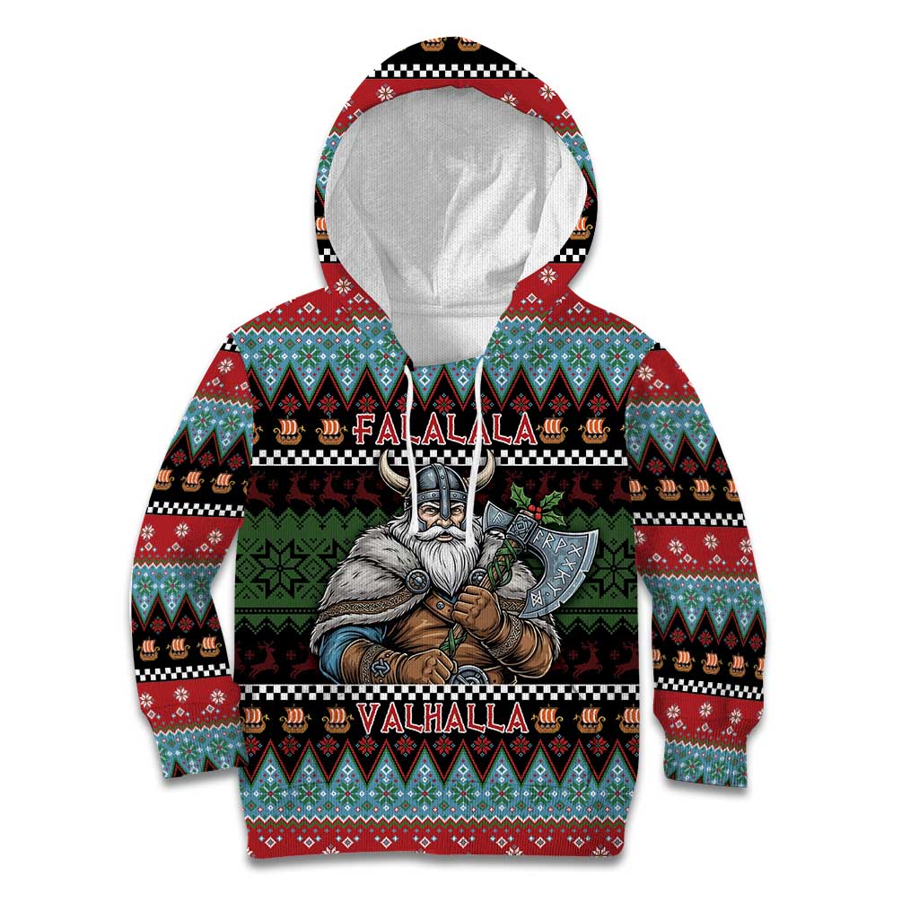 Vikings Christmas Kid Hoodie Warrior Santa - Wonder Print Shop