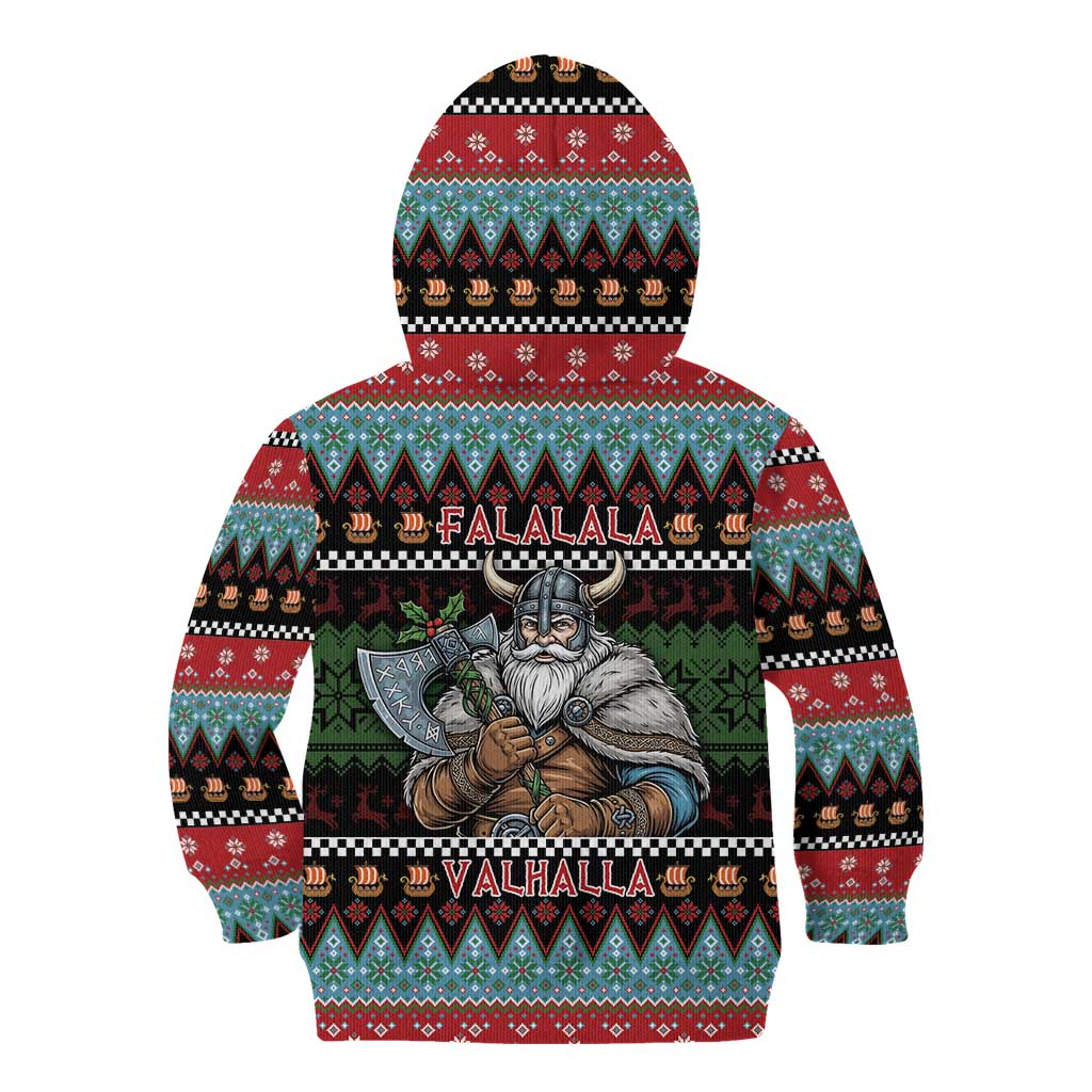 Vikings Christmas Kid Hoodie Warrior Santa - Wonder Print Shop