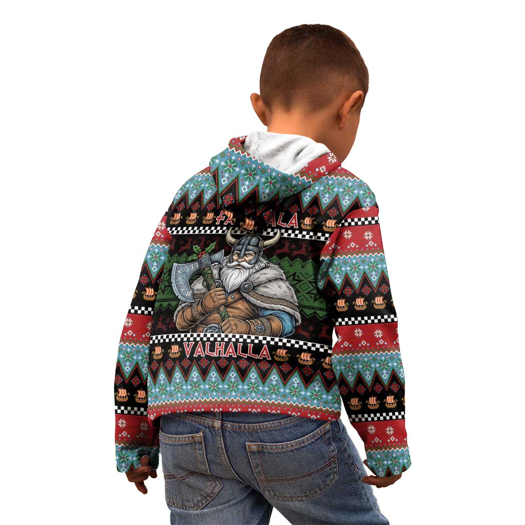 Vikings Christmas Kid Hoodie Warrior Santa - Wonder Print Shop