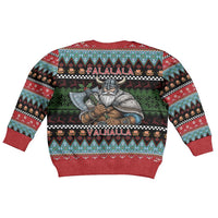 Vikings Christmas Kid Ugly Christmas Sweater Warrior Santa - Wonder Print Shop
