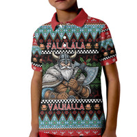 Vikings Christmas Kid Polo Shirt Warrior Santa - Wonder Print Shop