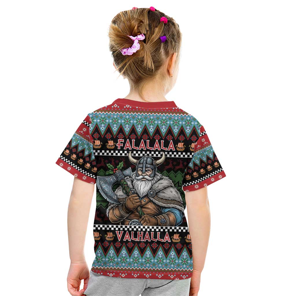Vikings Christmas Kid T Shirt Warrior Santa - Wonder Print Shop