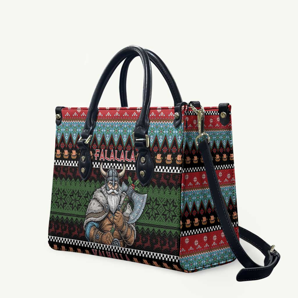 Vikings Christmas Leather Bag Warrior Santa - Wonder Print Shop