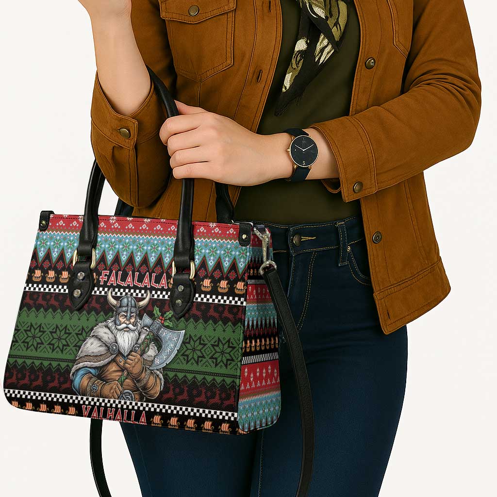 Vikings Christmas Leather Bag Warrior Santa - Wonder Print Shop