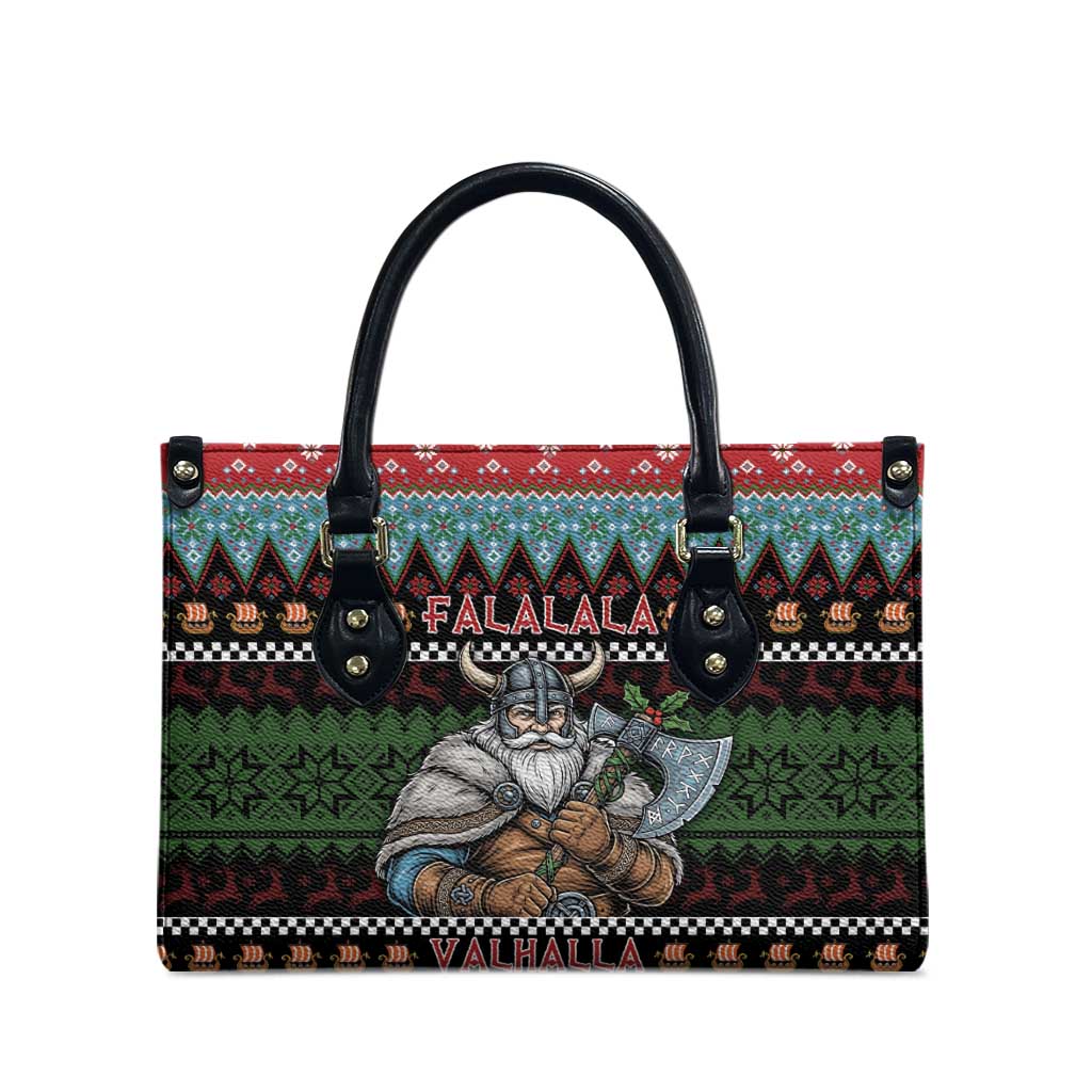 Vikings Christmas Leather Bag Warrior Santa - Wonder Print Shop