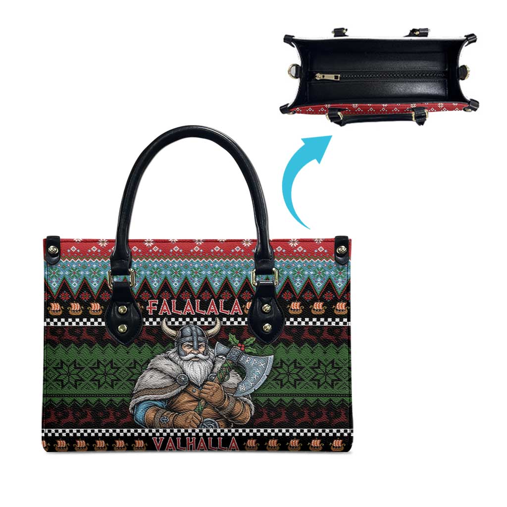 Vikings Christmas Leather Bag Warrior Santa - Wonder Print Shop