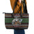 Vikings Christmas Leather Tote Bag Warrior Santa - Wonder Print Shop