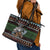 Vikings Christmas Leather Tote Bag Warrior Santa - Wonder Print Shop