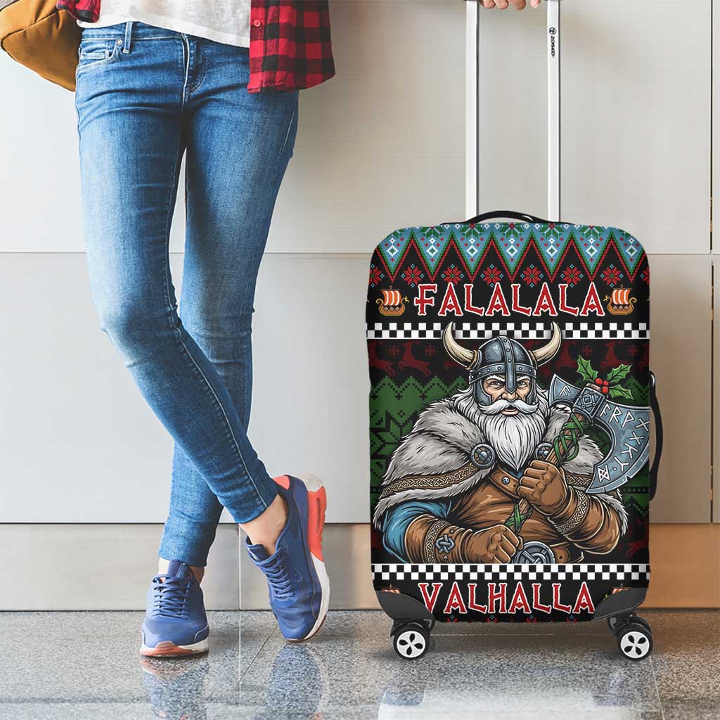 Vikings Christmas Luggage Cover Warrior Santa - Wonder Print Shop