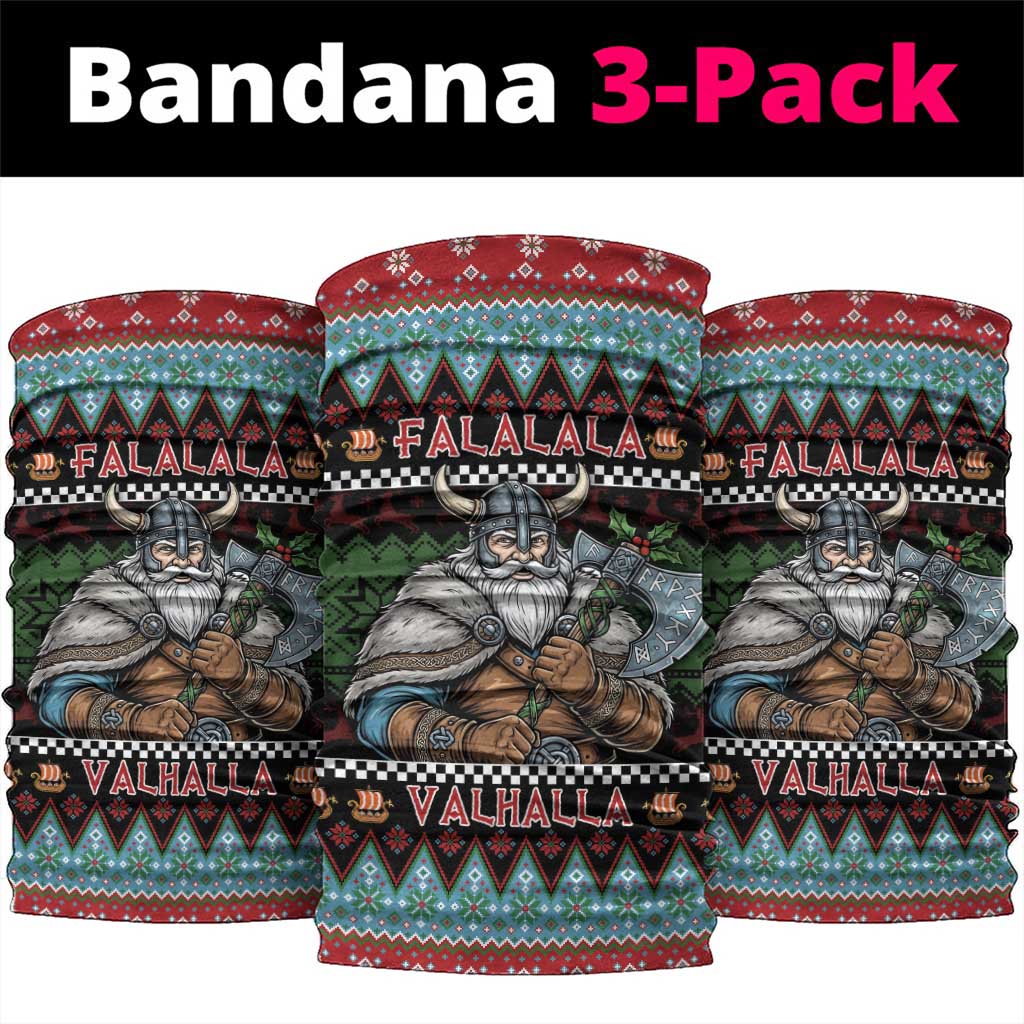 Vikings Christmas Neck Gaiter Warrior Santa - Wonder Print Shop