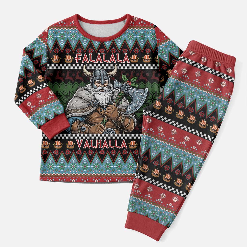 Vikings Christmas Pajama Set Warrior Santa - Wonder Print Shop