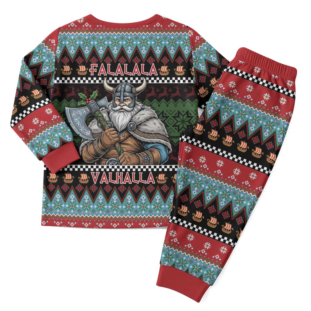 Vikings Christmas Pajama Set Warrior Santa - Wonder Print Shop
