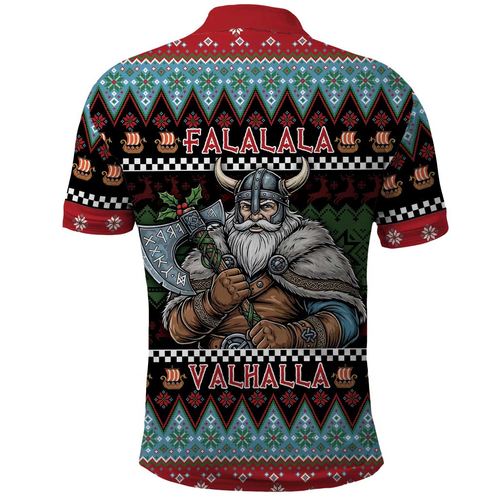 Vikings Christmas Polo Shirt Warrior Santa - Wonder Print Shop