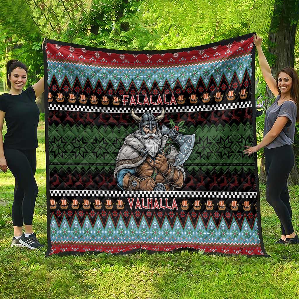 Vikings Christmas Quilt Warrior Santa - Wonder Print Shop