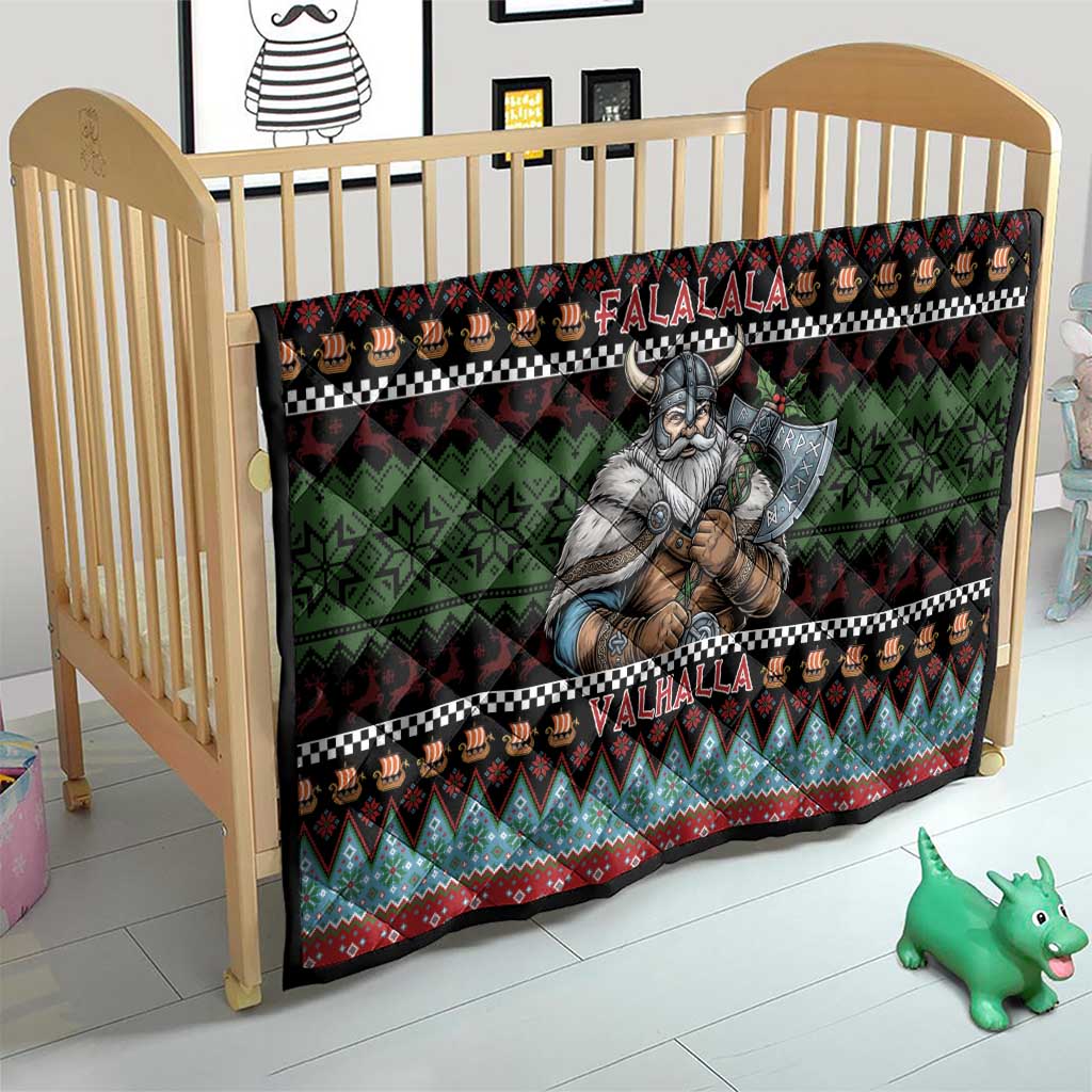 Vikings Christmas Quilt Warrior Santa - Wonder Print Shop