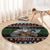 Vikings Christmas Round Carpet Warrior Santa - Wonder Print Shop