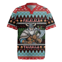Vikings Christmas Rugby Jersey Warrior Santa - Wonder Print Shop