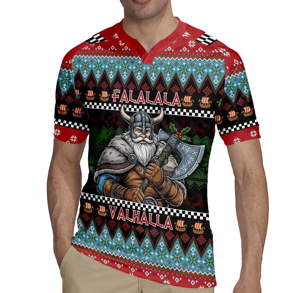 Vikings Christmas Rugby Jersey Warrior Santa - Wonder Print Shop