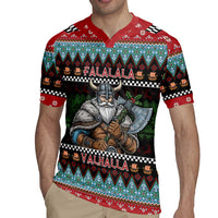 Vikings Christmas Rugby Jersey Warrior Santa - Wonder Print Shop
