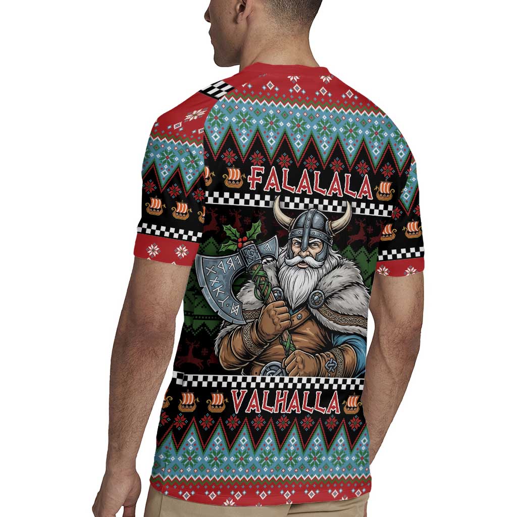 Vikings Christmas Rugby Jersey Warrior Santa - Wonder Print Shop