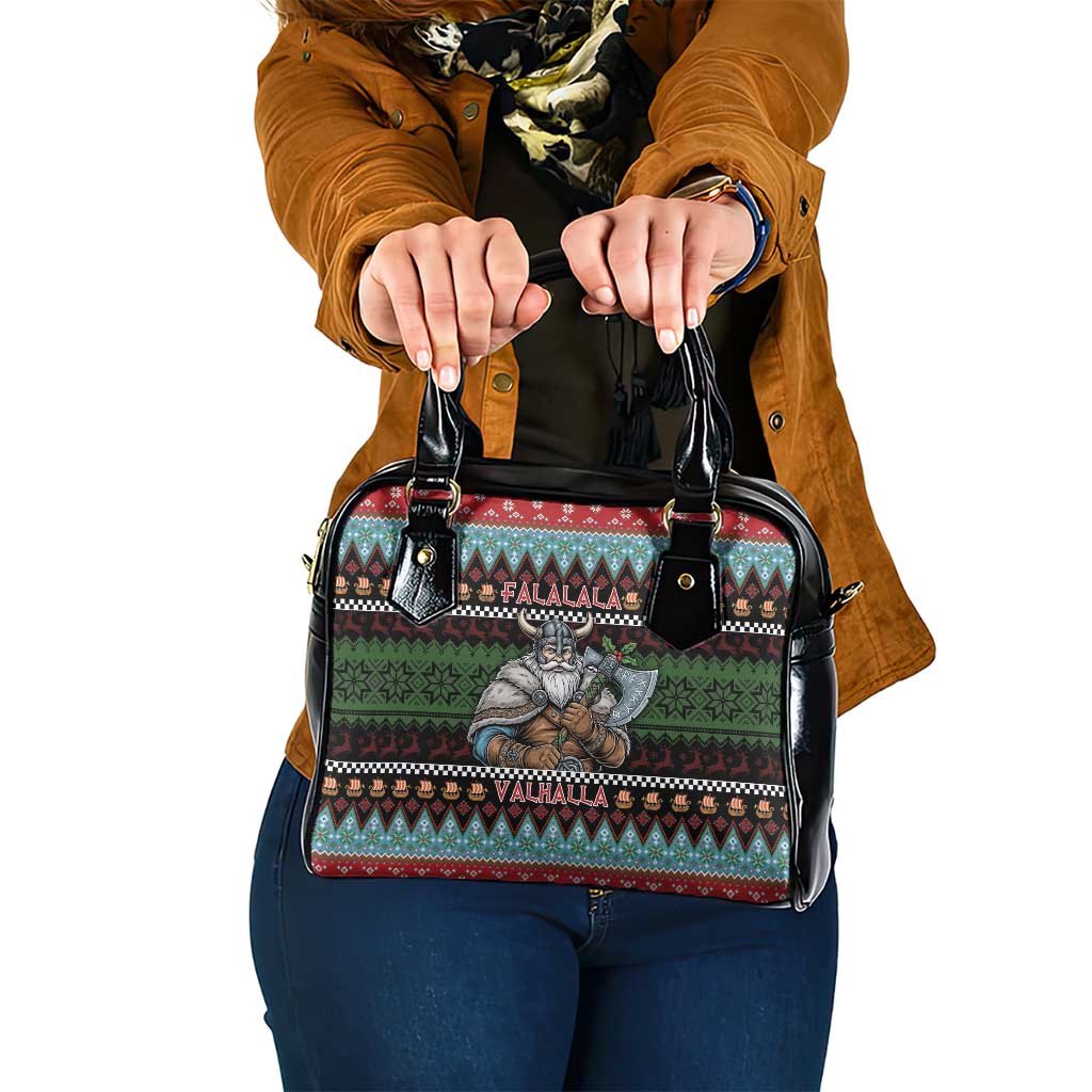 Vikings Christmas Shoulder Handbag Warrior Santa - Wonder Print Shop
