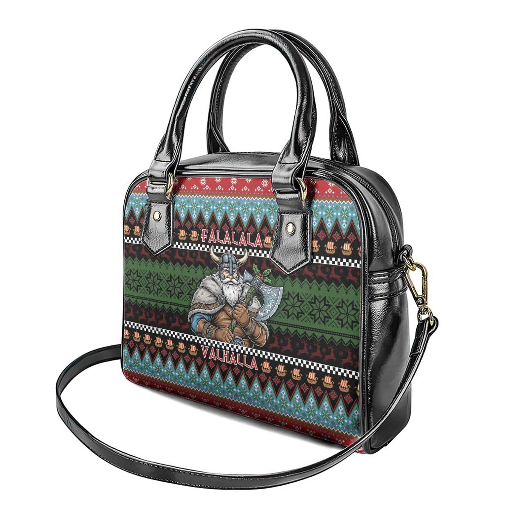 Vikings Christmas Shoulder Handbag Warrior Santa - Wonder Print Shop