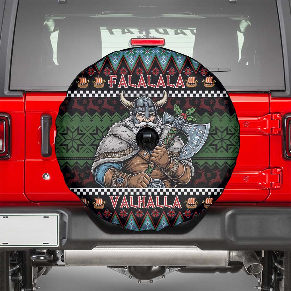 Vikings Christmas Spare Tire Cover Warrior Santa - Wonder Print Shop