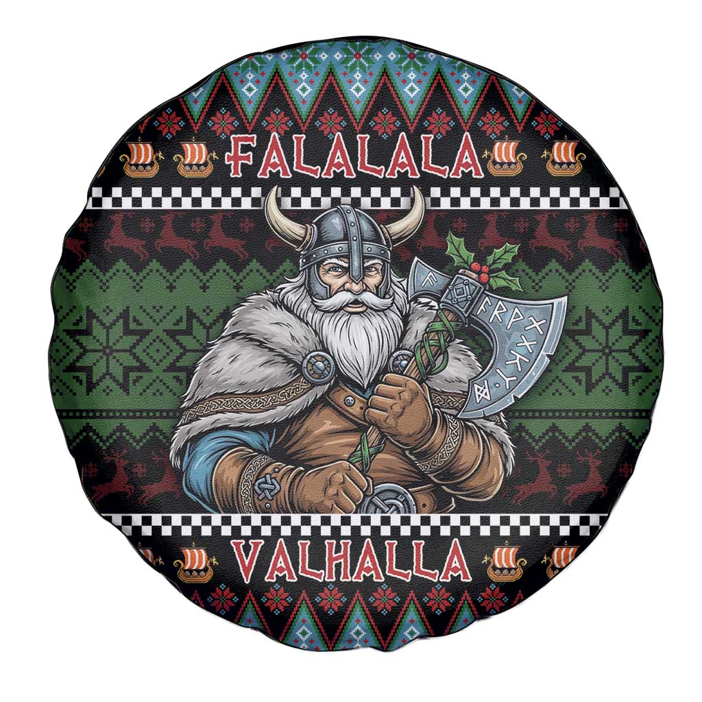 Vikings Christmas Spare Tire Cover Warrior Santa - Wonder Print Shop