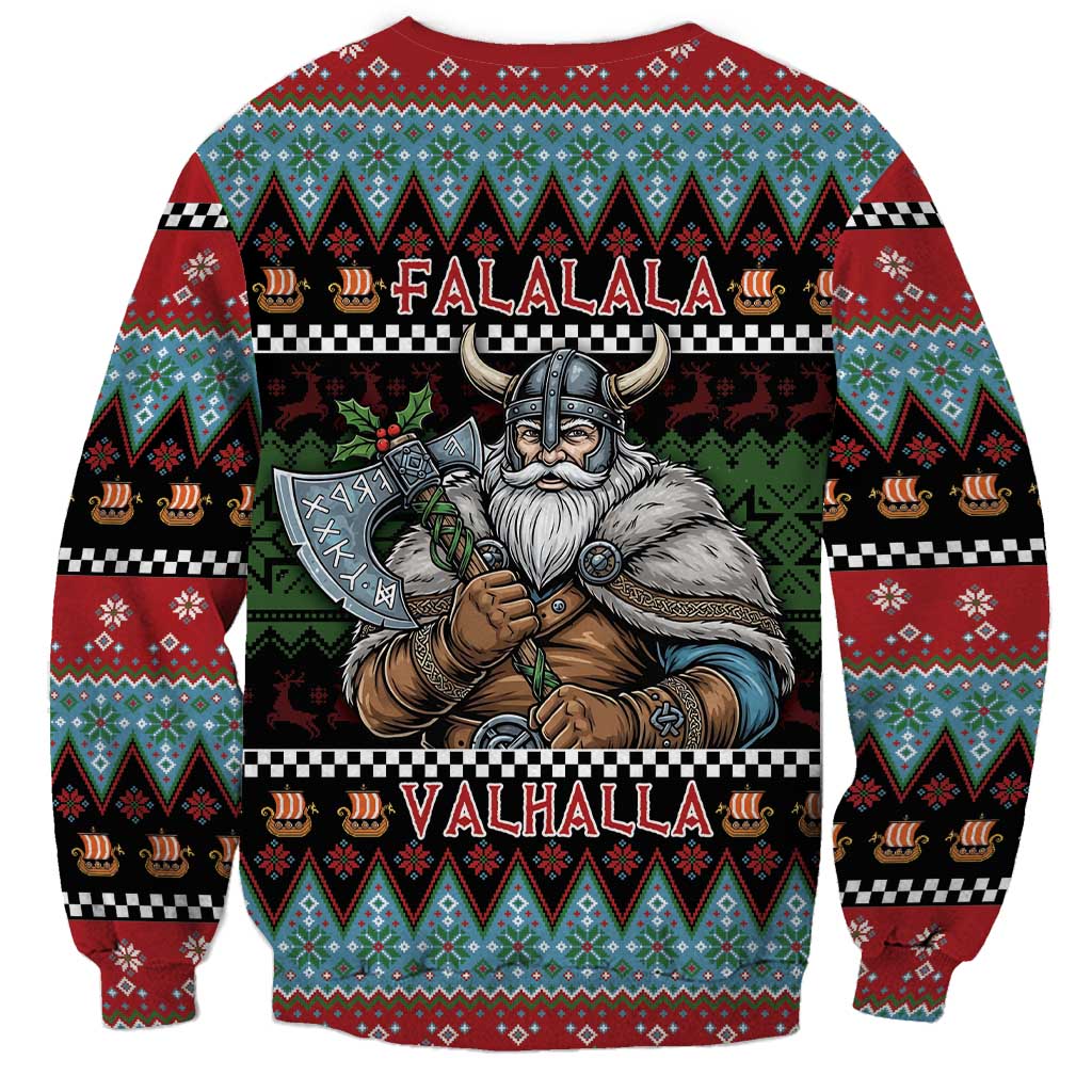 Vikings Christmas Sweatshirt Warrior Santa - Wonder Print Shop