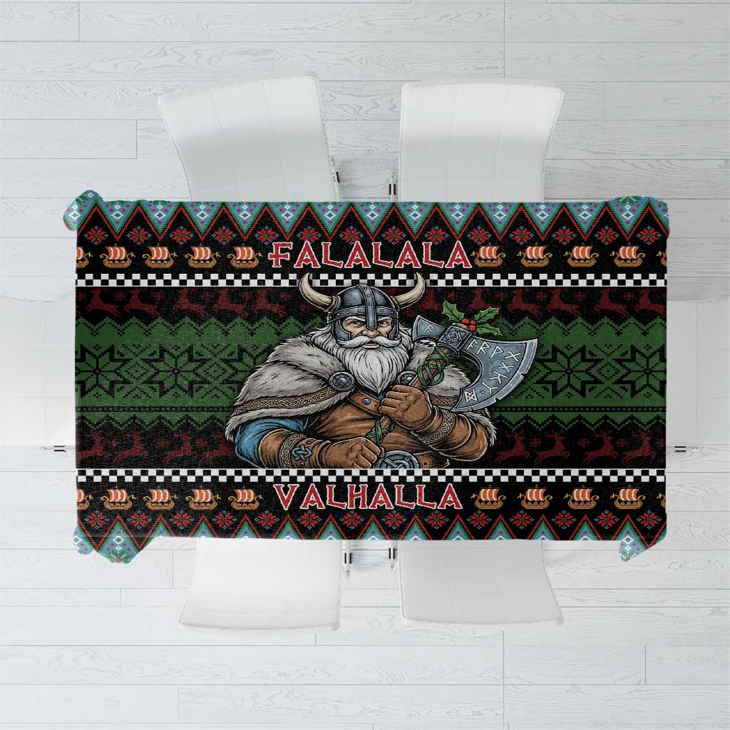 Vikings Christmas Tablecloth Warrior Santa - Wonder Print Shop