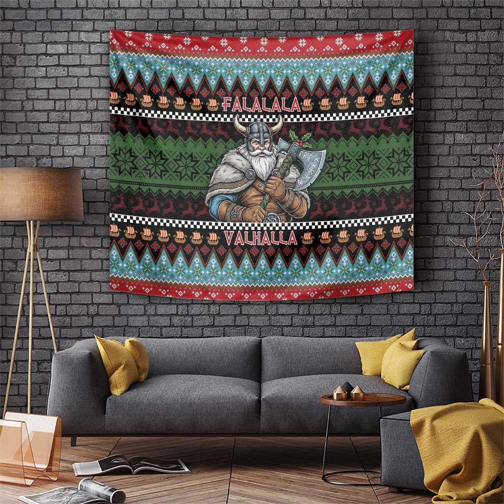 Vikings Christmas Tapestry Warrior Santa - Wonder Print Shop