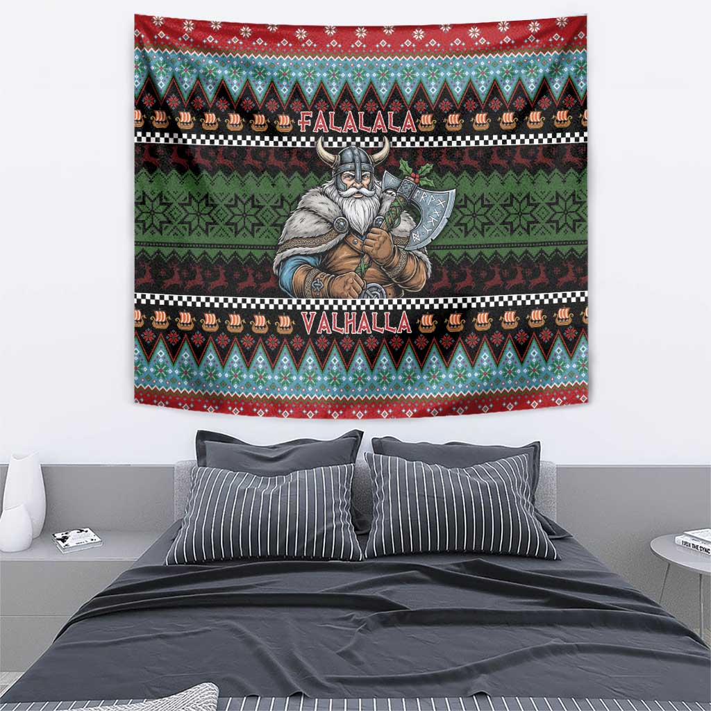Vikings Christmas Tapestry Warrior Santa - Wonder Print Shop