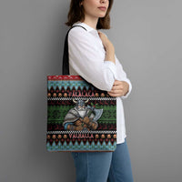 Vikings Christmas Tote Bag Warrior Santa - Wonder Print Shop