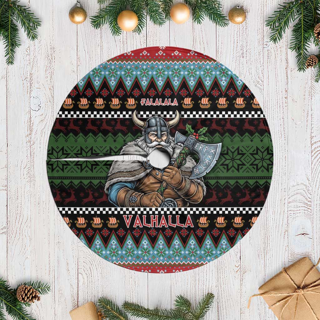 Vikings Christmas Tree Skirt Warrior Santa - Wonder Print Shop