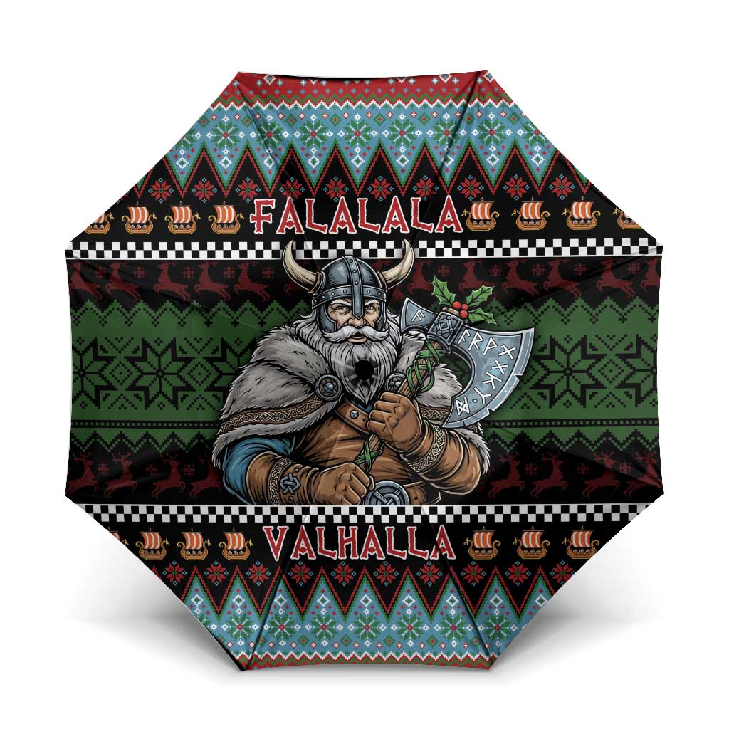 Vikings Christmas Umbrella Warrior Santa - Wonder Print Shop