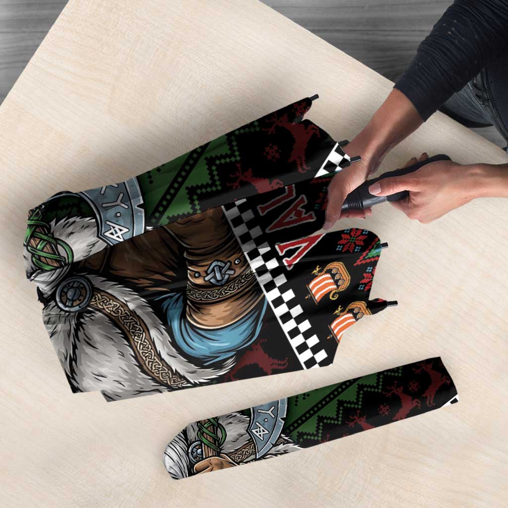 Vikings Christmas Umbrella Warrior Santa - Wonder Print Shop